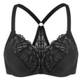 thumbnail image 1 of MELENECA Female Racerback Front Closure Unlined Underwire Bra for Women Black 36E, 1 of 6