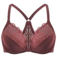 thumbnail image 1 of MELENECA Female Racerback Front Closure Unlined Underwire Bra for Women Cabernet Red 40B, 1 of 5