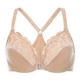 thumbnail image 1 of MELENECA Female Racerback Front Closure Unlined Underwire Bra for Women Cappuccino 48F, 1 of 4
