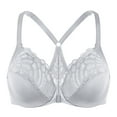 thumbnail image 1 of MELENECA Female Racerback Front Closure Unlined Underwire Bra for Women Gray 44E, 1 of 6