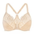 thumbnail image 1 of MELENECA Female Racerback Front Closure Unlined Underwire Bra for Women Pale Nude 46D, 1 of 4