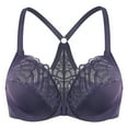 thumbnail image 1 of MELENECA Female Racerback Front Closure Unlined Underwire Bra for Women Purple 42F, 1 of 5