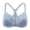 thumbnail image 1 of MELENECA Female Racerback Front Closure Unlined Underwire Bra for Women Slate Blue 44G, 1 of 4