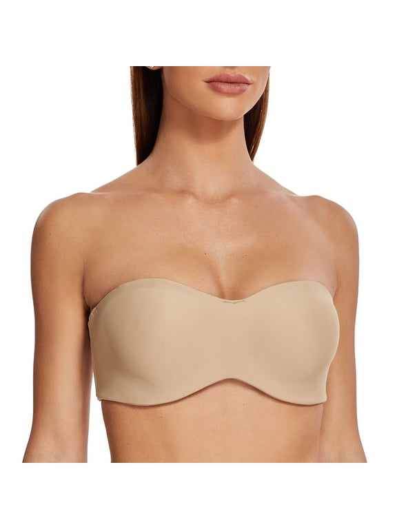 Strapless Bra Minimizer with Underwire for Women Beige 34DD
