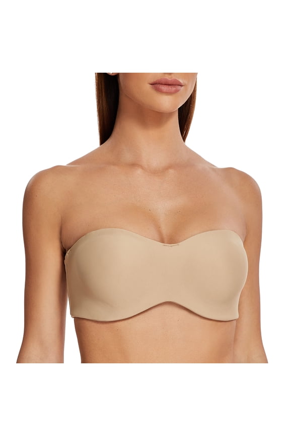 Strapless Bra Minimizer with Underwire for Women Beige 38E
