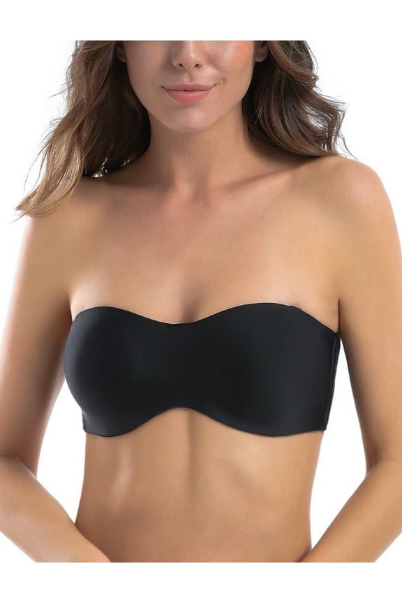 Strapless Bra Minimizer with Underwire for Women Black 36D