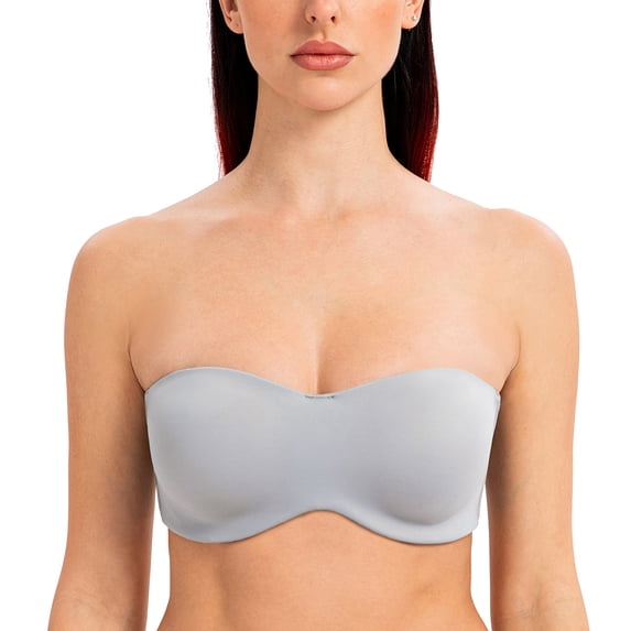 MELENECA Strapless Bra Minimizer with Underwire for Women Gray 34C