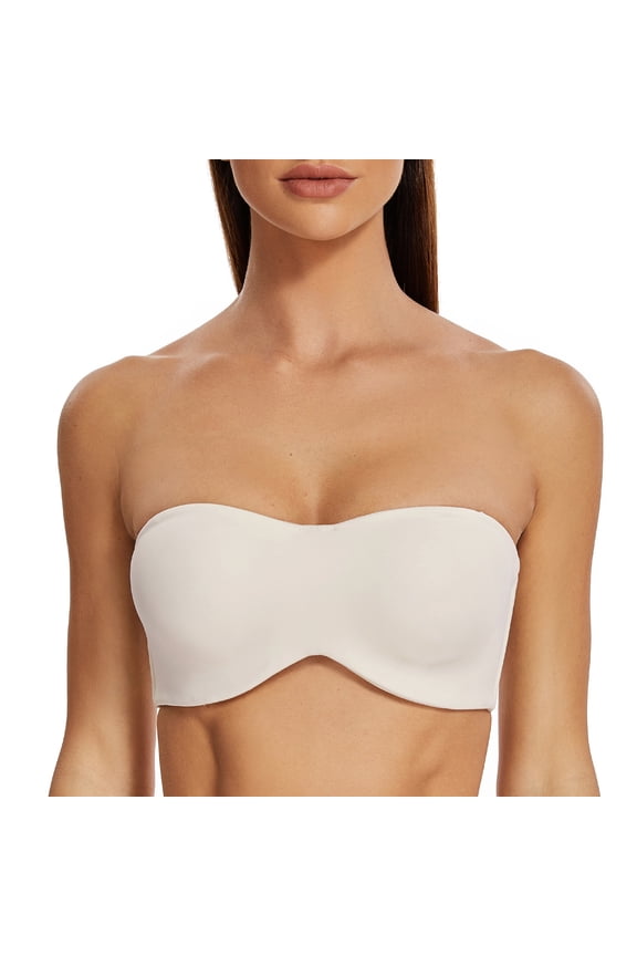 Strapless Bra Minimizer with Underwire for Women Off White 34B