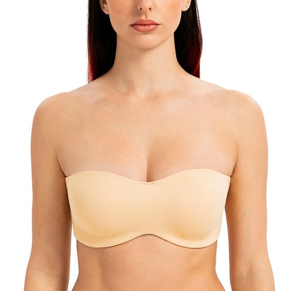 MELENECA Strapless Bra Minimizer with Underwire for Women Sunkiss 34C