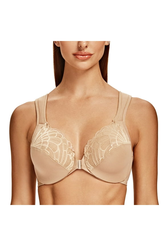 Underwire Front Closure Bras for Women Almond 34F