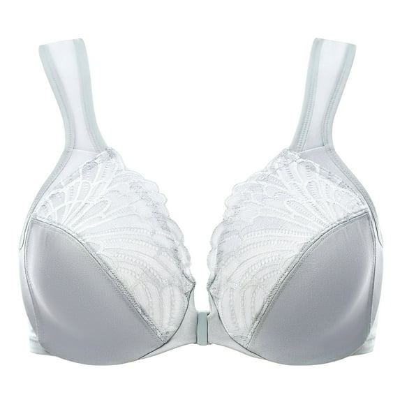 MELENECA Underwire Front Closure Bras for Women Gray 42C