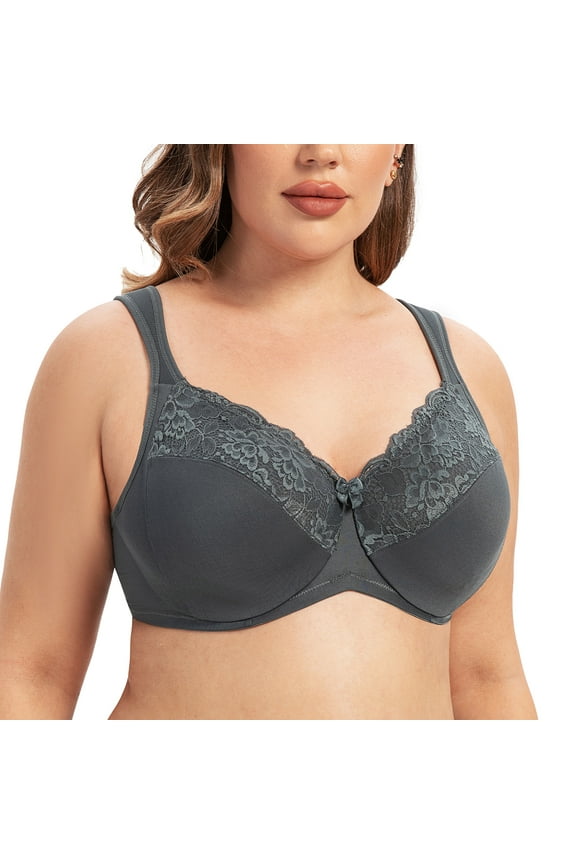 Underwire Minimizer Bra for Women Anthracite 34G