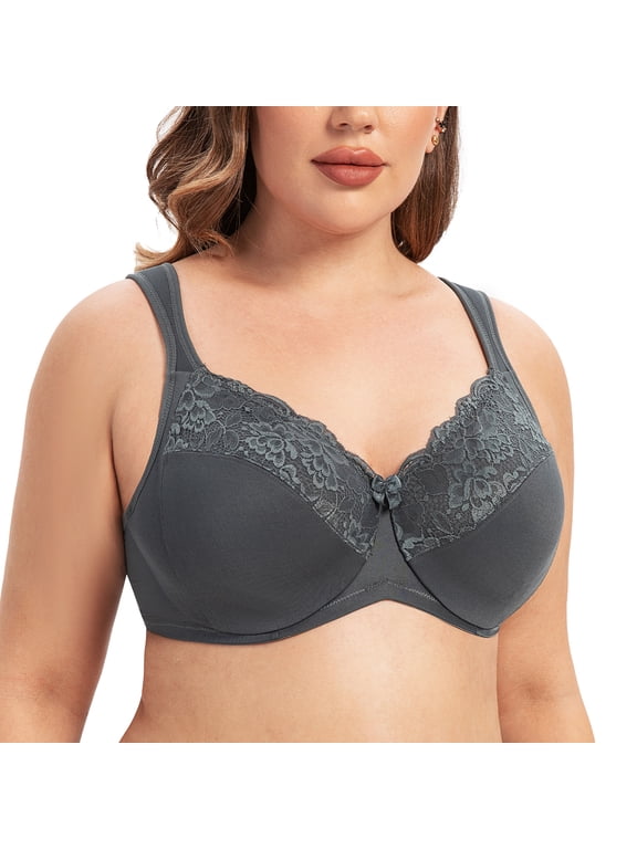 Underwire Minimizer Bra for Women Anthracite 42E