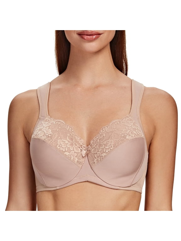 Underwire Minimizer Bra for Women Beige 34DD