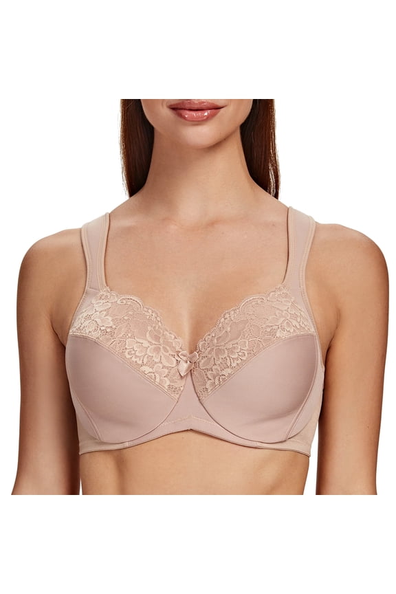 Underwire Minimizer Bra for Women Beige 38D