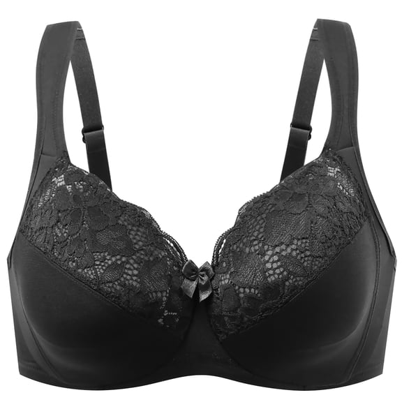 MELENECA Underwire Minimizer Bra for Women Black 38H