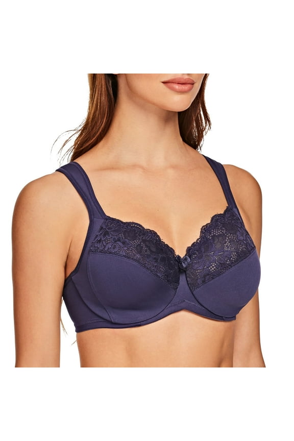 Underwire Minimizer Bra for Women Blue 40B