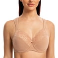 thumbnail image 1 of MELENECA Underwire Minimizer Bra for Women Cappuccino 36F, 1 of 3