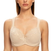 MELENECA Underwire Minimizer Bra for Women Pale Nude 38I