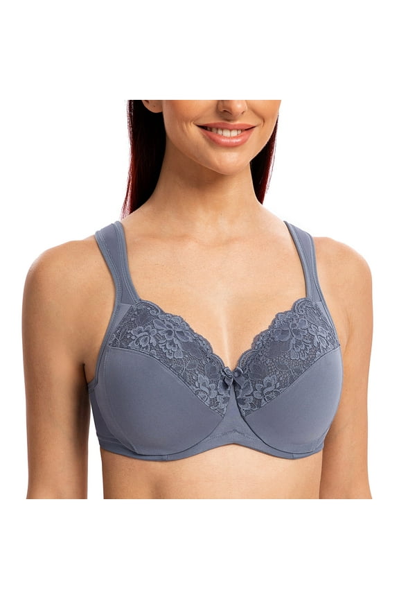 Underwire Minimizer Bra for Women Slate Blue 34F