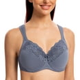 thumbnail image 1 of MELENECA Underwire Minimizer Bra for Women Slate Blue 46C, 1 of 3