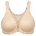 thumbnail image 1 of MELENECA Women's Front Closure Bras Plus Size Unlined Underwire Back Support Posture Bra Beige 48E, 1 of 6