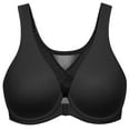 thumbnail image 1 of MELENECA Women's Front Closure Bras Plus Size Unlined Underwire Back Support Posture Bra Black 36D, 1 of 6