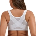 thumbnail image 1 of MELENECA Women's Front Closure Bras Plus Size Unlined Underwire Back Support Posture Bra White 36C, 1 of 7