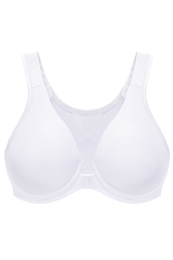 Women's Front Closure Bras Plus Size Unlined Underwire Back Support Posture Bra White 46G