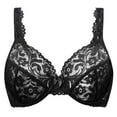 thumbnail image 1 of MELENECA Women's Full Coverage No Padding Plus Size Lace Underwire Bra Black 46F, 1 of 5