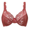 thumbnail image 1 of MELENECA Women's Full Coverage No Padding Plus Size Lace Underwire Bra Cabernet Red 40F, 1 of 5
