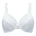thumbnail image 1 of MELENECA Women's Full Coverage No Padding Plus Size Lace Underwire Bra White 36DD, 1 of 5
