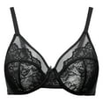 thumbnail image 1 of MELENECA Women's Full Coverage No Padding Plus Size Minimizer Underwire Bra Black 38B, 1 of 5