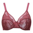 thumbnail image 1 of MELENECA Women's Full Coverage No Padding Plus Size Minimizer Underwire Bra Cabernet Red 36B, 1 of 5