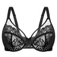 thumbnail image 1 of MELENECA Women's Minimizer Bras for Large Bust Underwire Plus Size Full Coverage Lace Bras Black 44DD, 1 of 7