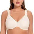 thumbnail image 1 of MELENECA Women's Minimizer Seamless Unlined Comfortable Plus Size Underwire Bra Off White 42D, 1 of 6