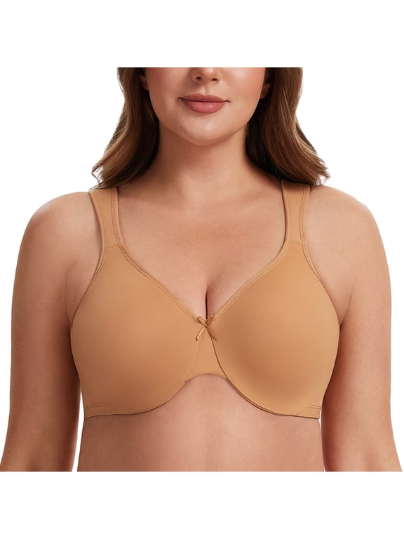 Women's Minimizer Seamless Unlined Comfortable Plus Size Underwire Bra Taupe 42F