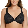 thumbnail image 1 of MELENECA Women's Plus Size Front Closure No Padding Full Coverage Lace Underwire Bra Black 40E, 1 of 6