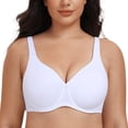 thumbnail image 1 of MELENECA Women's Plus Size Minimizer Underwire Full Coverage Unlined Seamless Cup Bras White 42E, 1 of 6
