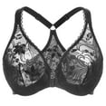 thumbnail image 1 of MELENECA Women's Plus Size Racerback Unlined Lace Underwire Front Closure Bra Black 36DD, 1 of 6