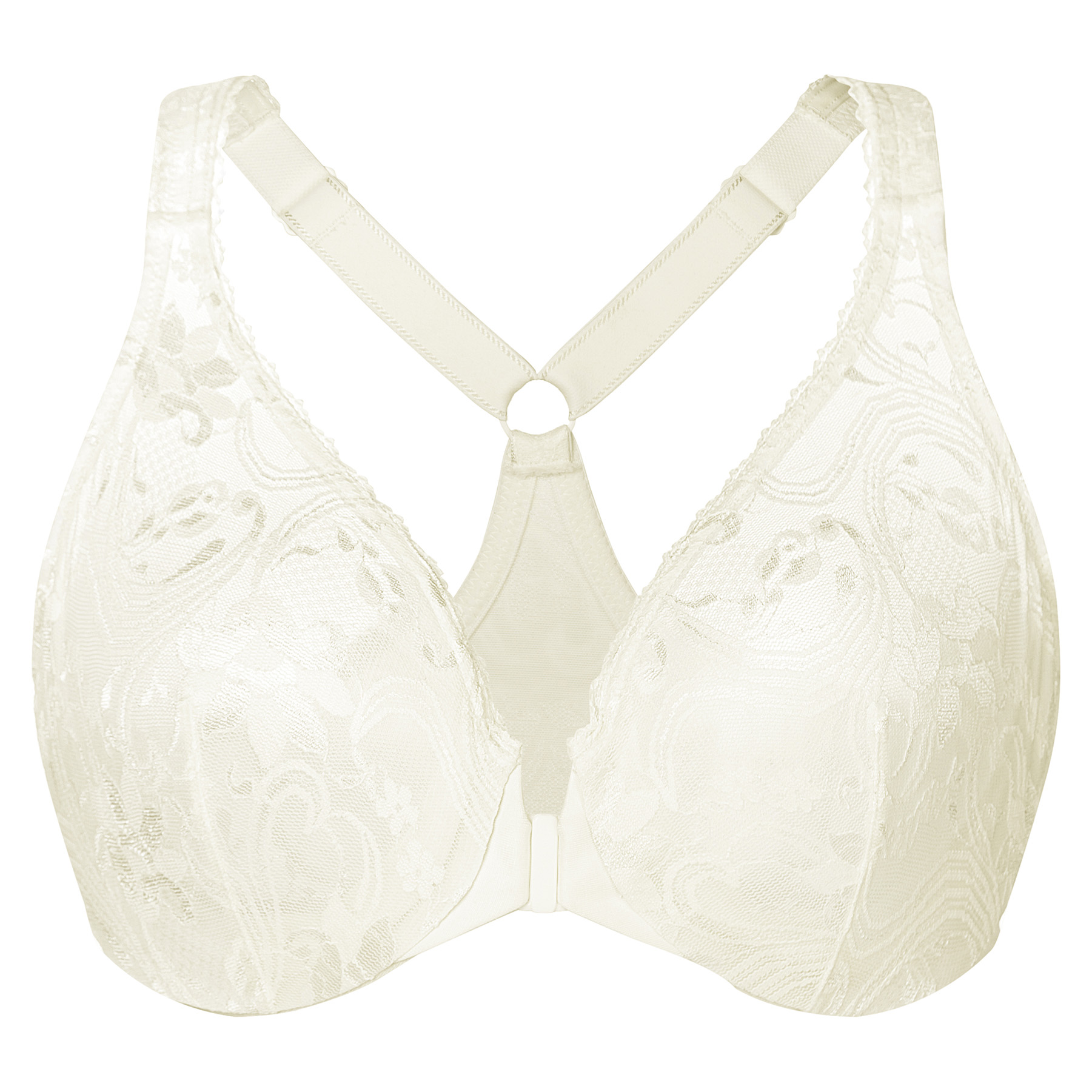 MELENECA Dames Flora Kant Beugel BH - Front Sluiting Racerback - Ongewatteerd