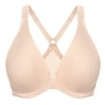 thumbnail image 1 of MELENECA Women's Racerback Front Closure Bras Plunge Unlined Full Coverage Seamless Underwire Bra Beige 36DD, 1 of 7