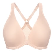 MELENECA Women's Racerback Front Closure Bras Plunge Unlined Full Coverage Seamless Underwire Bra Beige 44C