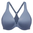 thumbnail image 1 of MELENECA Women's Racerback Front Closure Bras Plunge Unlined Full Coverage Seamless Underwire Bra Slate Blue 34E, 1 of 7