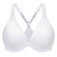 thumbnail image 1 of MELENECA Women's Racerback Front Closure Bras Plunge Unlined Full Coverage Seamless Underwire Bra White 46C, 1 of 6