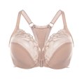 thumbnail image 1 of MELENECA Women's Racerback Front Closure Lace Unlined Plus Size Full Coverage Underwire Bra Beige 40F, 1 of 7