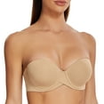 thumbnail image 1 of MELENECA Women's Stay Put Padded Cup with Lift Underwire Push Up Strapless Bras Almond 38D, 1 of 5