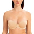thumbnail image 1 of MELENECA Women's Stay Put Padded Cup with Lift Underwire Push Up Strapless Bras Sunkiss 40E, 1 of 4