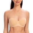 thumbnail image 1 of MELENECA Women's Strapless Bra for Large Bust Back Smoothing Plus Size with Underwire Sunkiss 44DD, 1 of 7