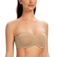 thumbnail image 1 of MELENECA Women's Strapless Bras for Large Bust Minimizer Unlined with Underwire Clear Strap Beige Heather 38DD, 1 of 5